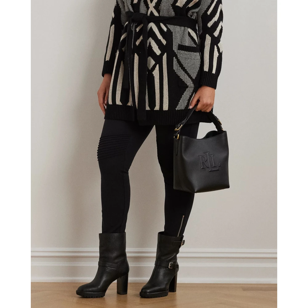 Ralph Lauren Middelgrote Witley leren bucket bag Black Dames