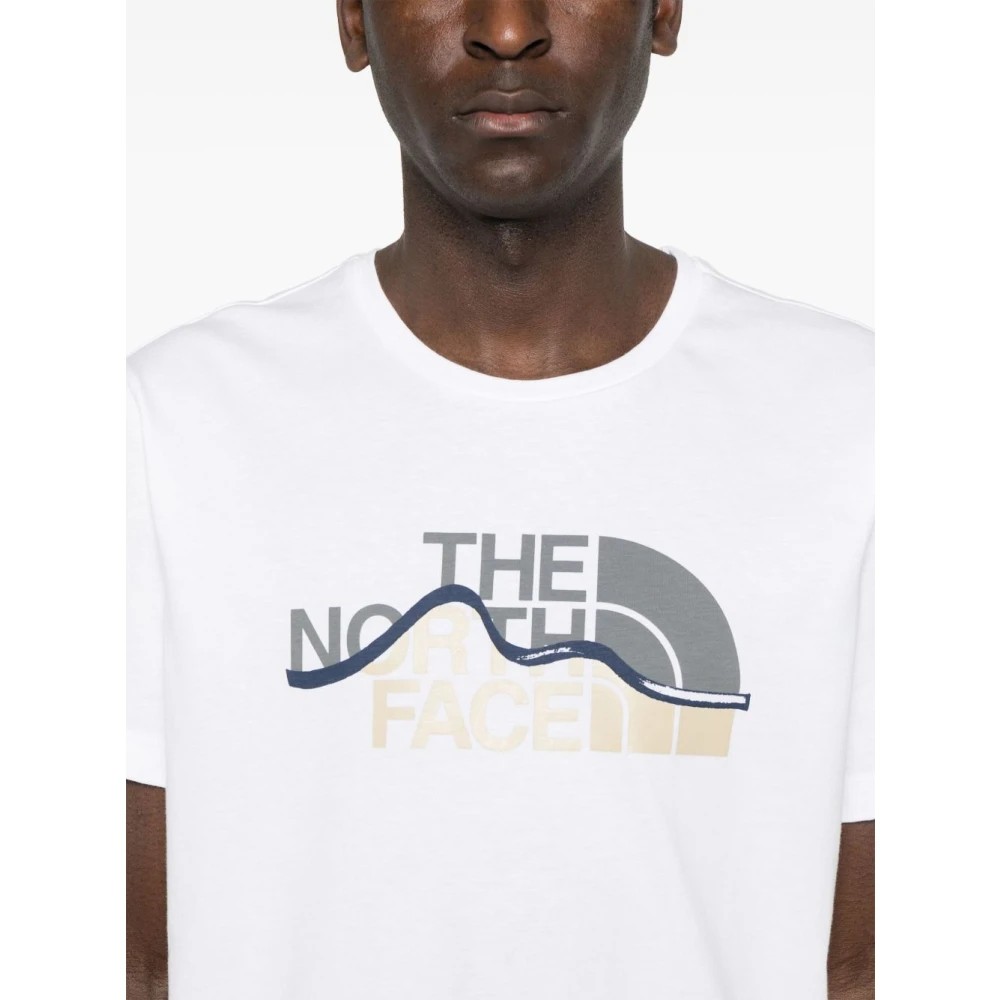 The North Face Wit Logo Print Crew Neck T-shirt White Heren
