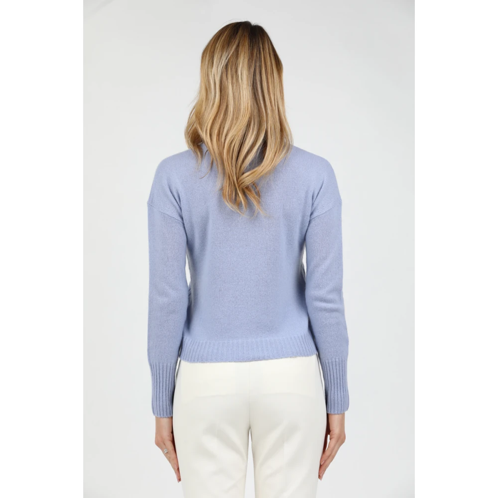 Max Mara Studio Cashmere Crewneck Sweater Blue Dames