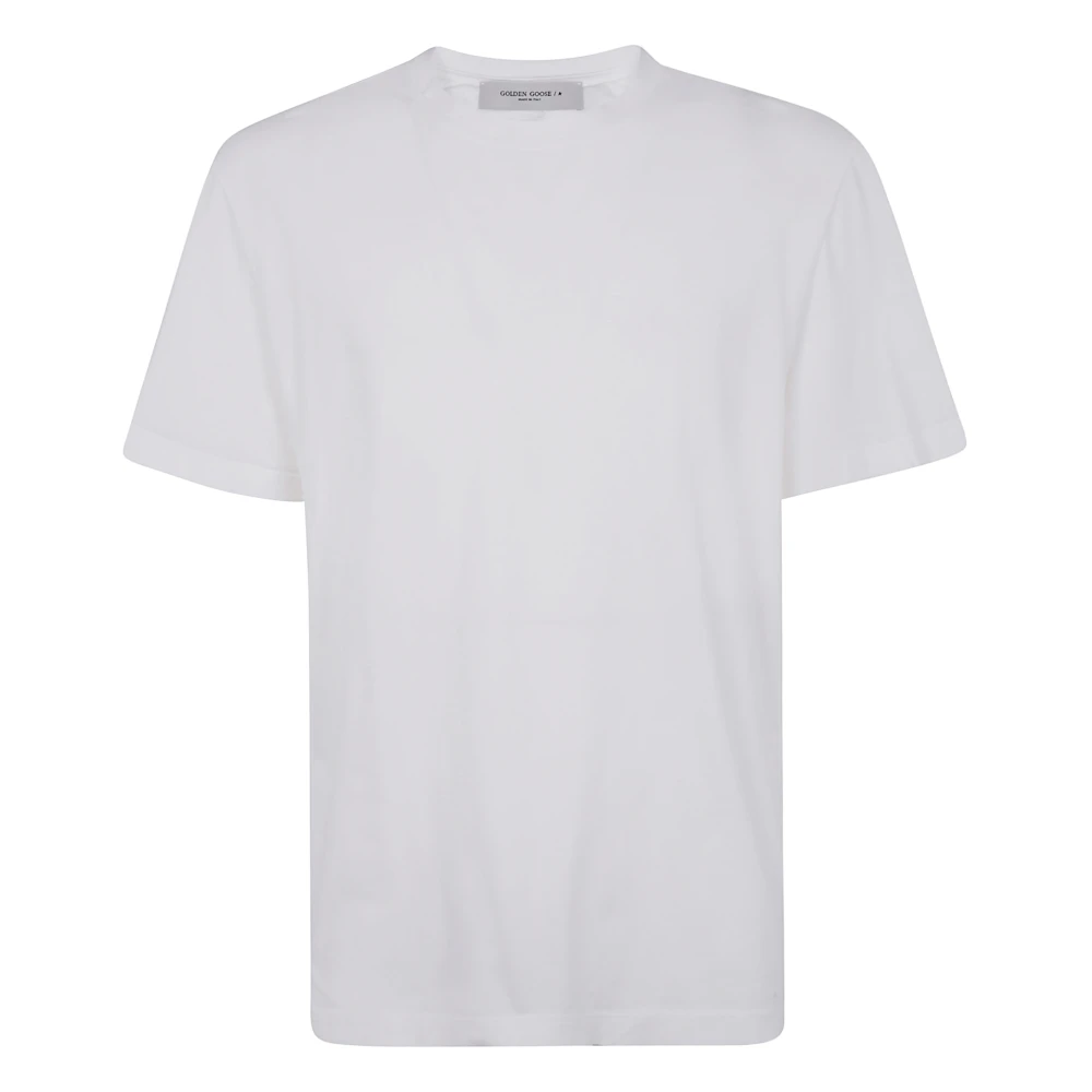 Golden Goose Distressed Cotton Jersey Regular T-Shirt White, Herr