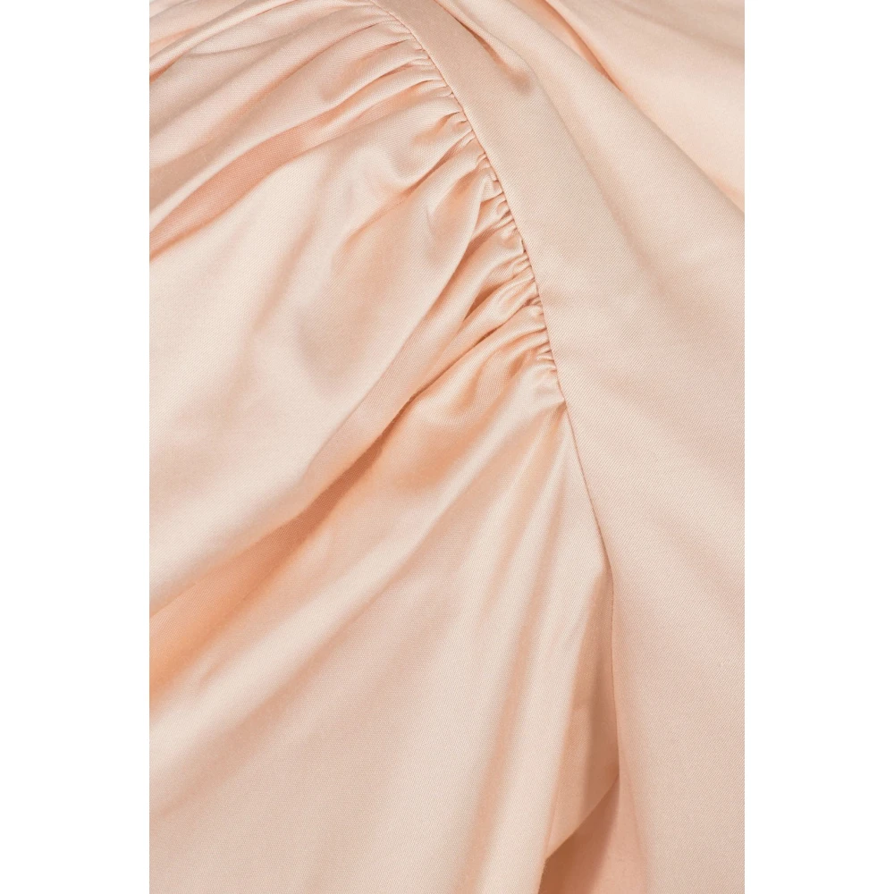Rotate Birger Christensen Cocktail Mini-jurk van Satijn met Pofmouwen Pink Dames