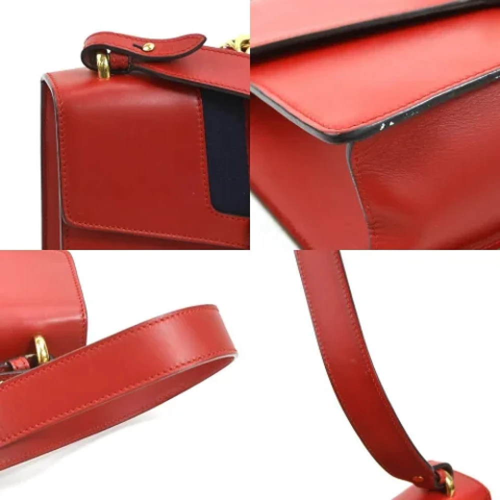 Gucci Vintage Pre-owned Leather gucci-bags Red Dames