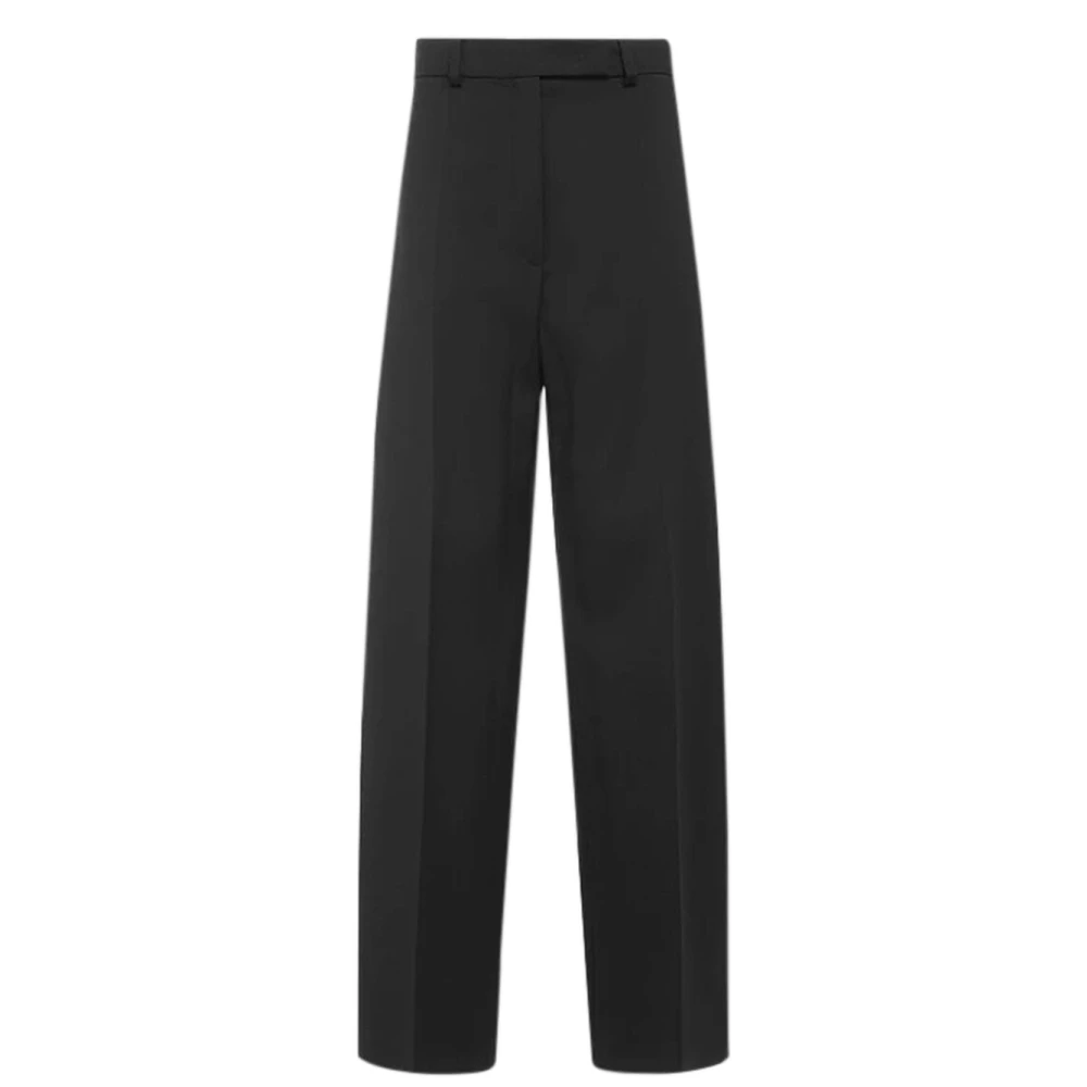 Sportmax Women's Blue Straight Trousers,, High Waist Straight Leg Trousers Small
