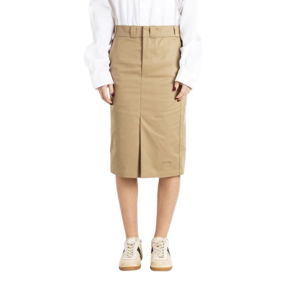 Maison Margiela Beige Straight Cut Pencil Skirt Beige Dames