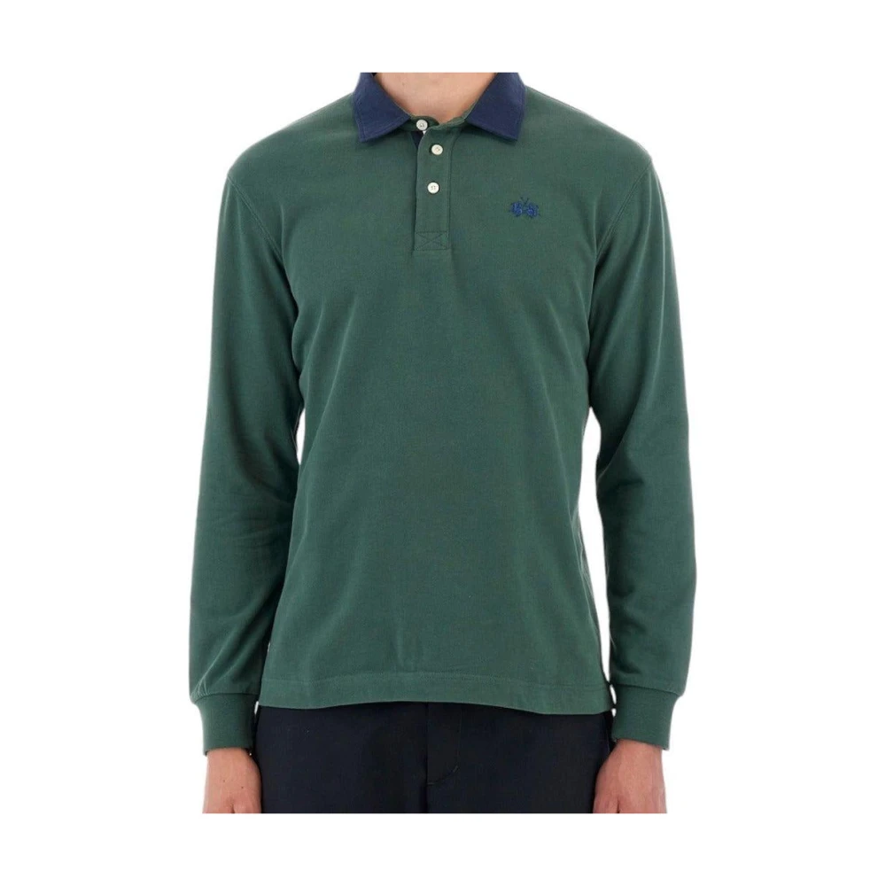 LA MARTINA Groen poloshirt met lange mouwen Green Heren