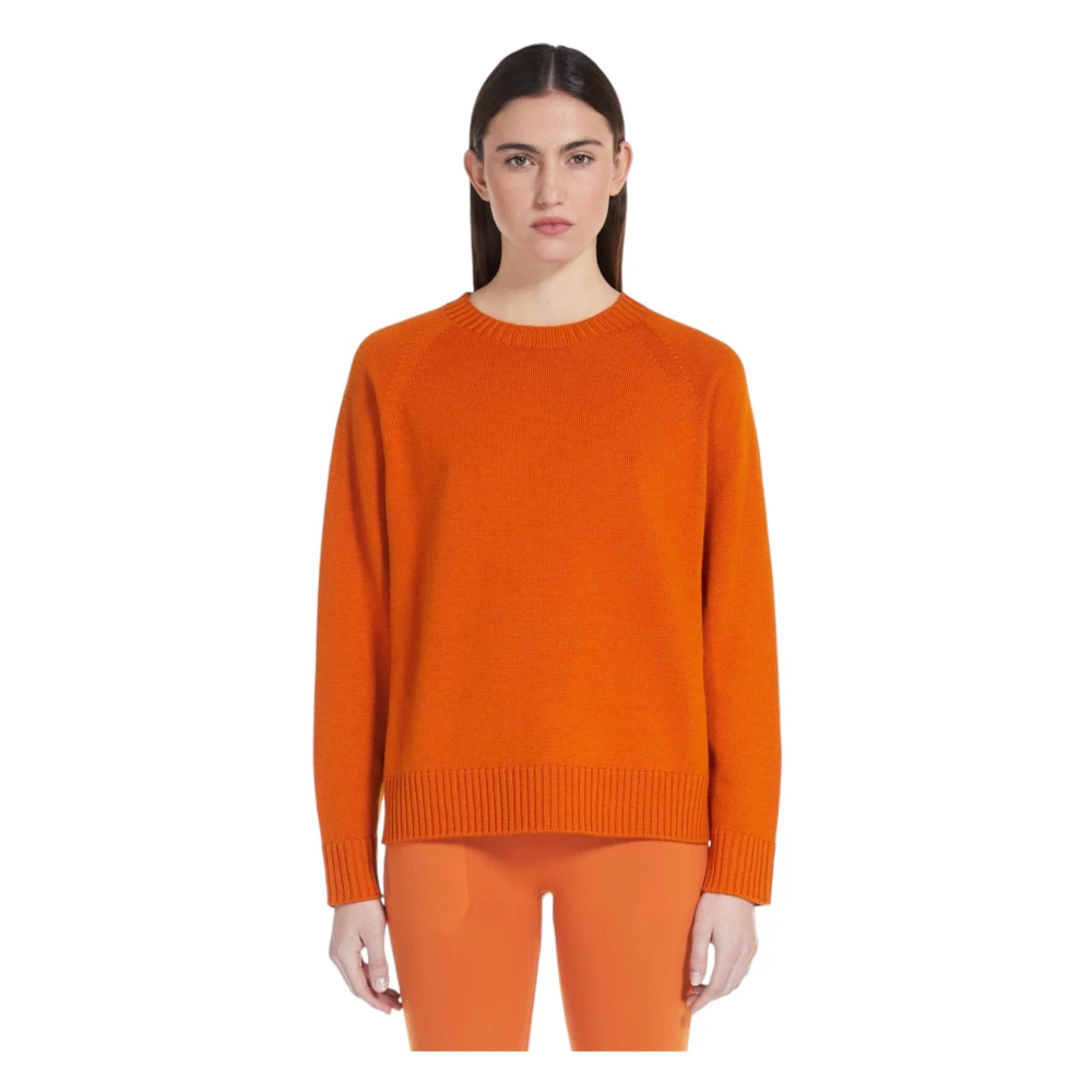 Max Mara Oranje Wollen Trui Gemaakt in Italië Orange Dames