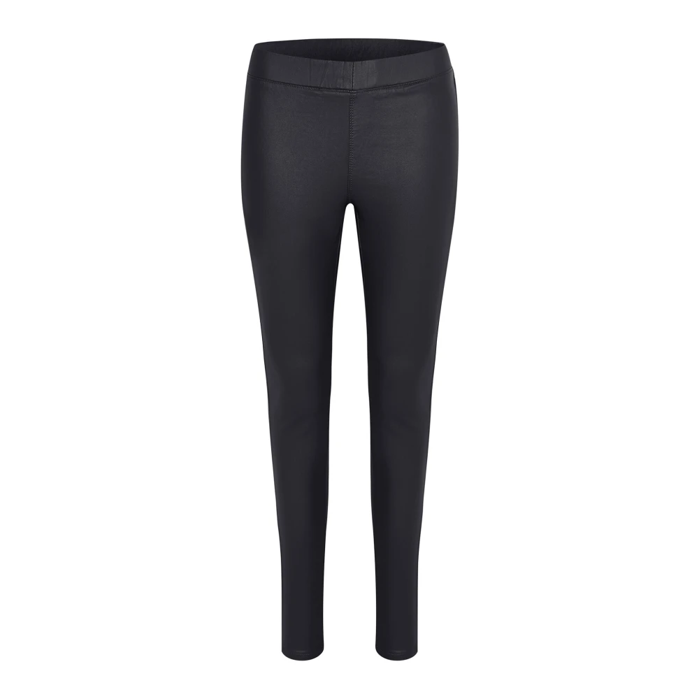 Kaffe Slim-Fit Coated Jeggings Byxor Black, Dam