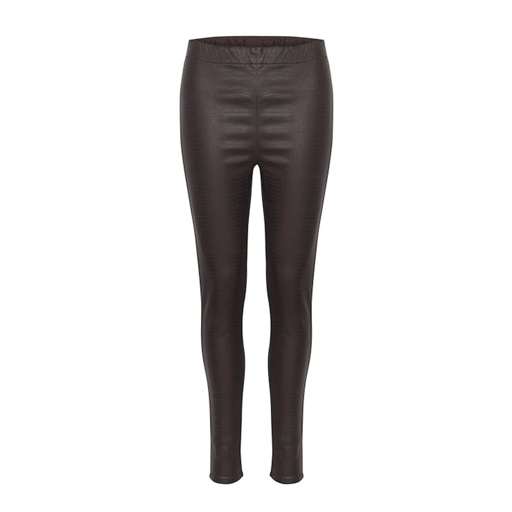 Cream Donkerbruine Krokodil Leggings Slim-Fit Brown Dames