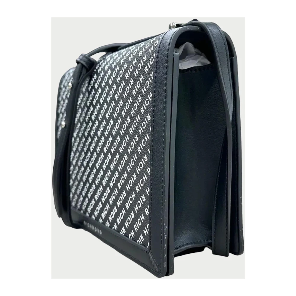 John Richmond Zwarte Crossbody Tas met All-Over Logo Black Dames