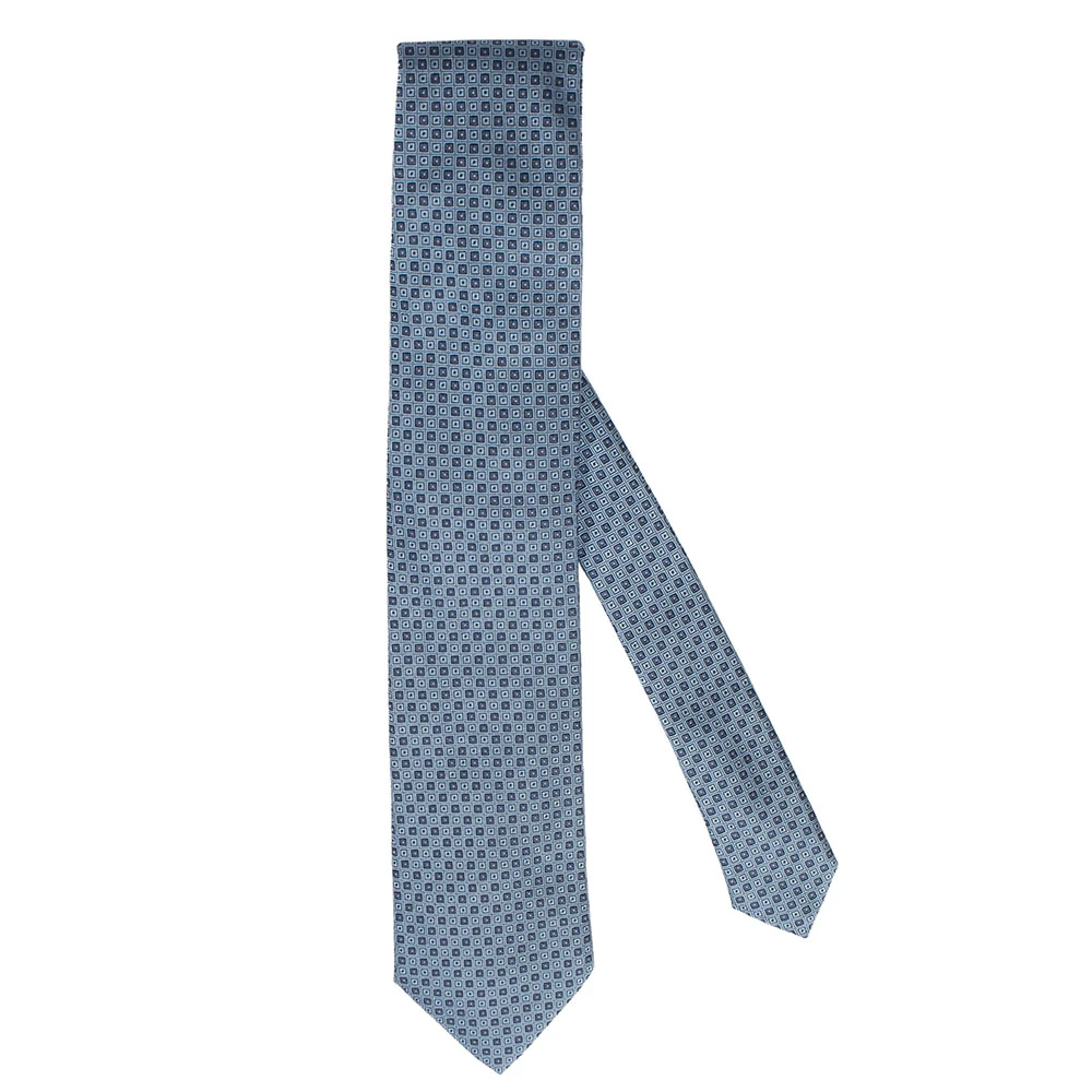 Ermenegildo Zegna Zijden stropdas met microgeometrisch patroon Blue Heren