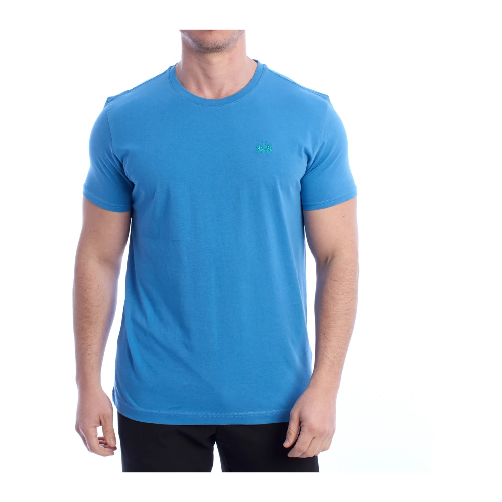 La Martina Men's Blue Short Sleeve Polo Shirt