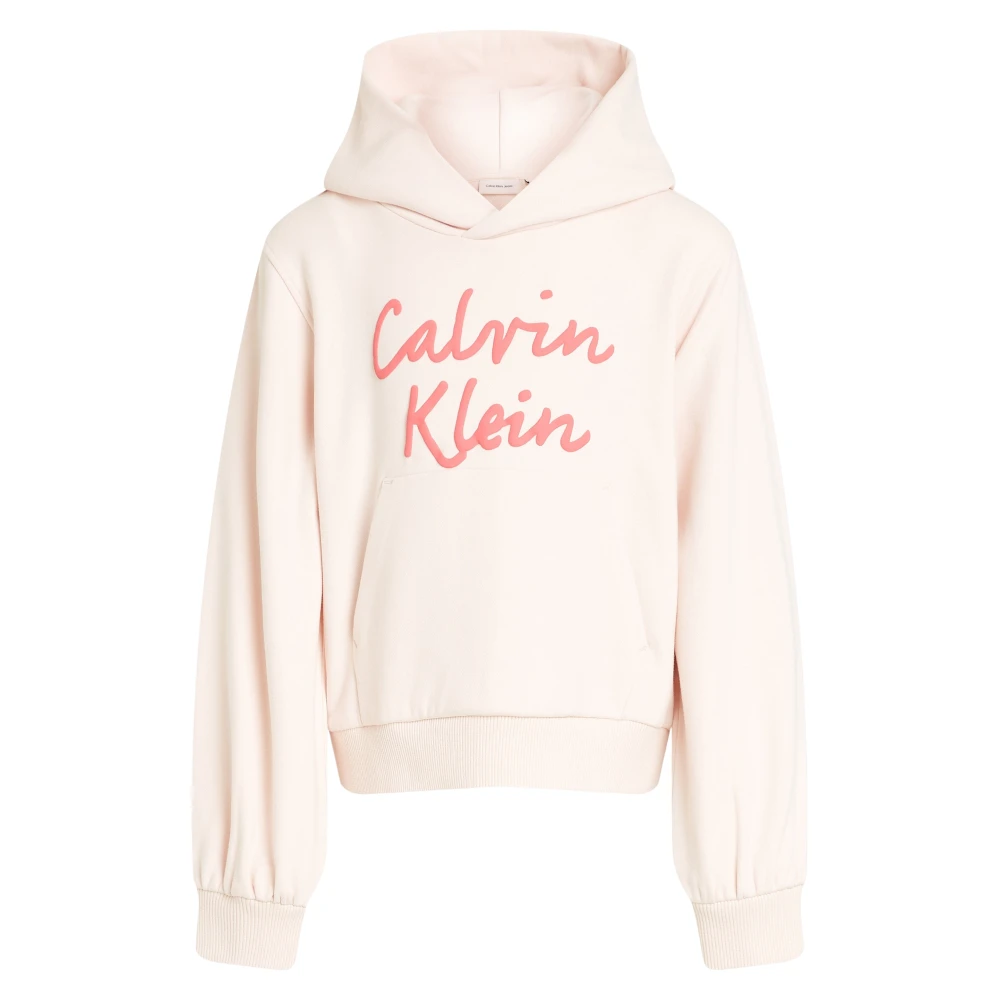 Calvin Klein Women's Pink Script Logo Hoodie