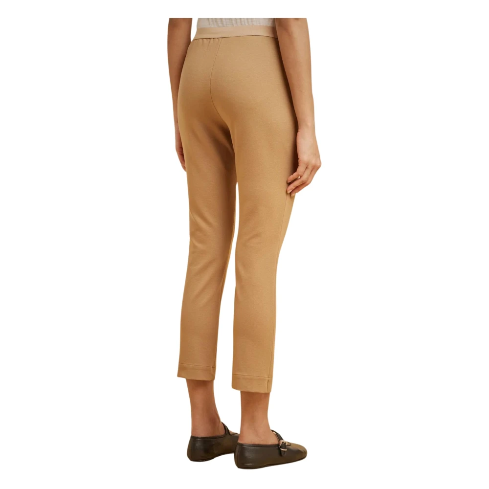 Liviana Conti Beige Milano Leggings met Zijgleuven Beige Dames