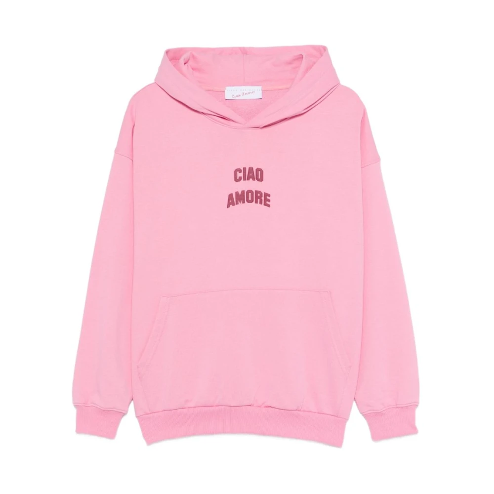 Giada Benincasa Pink Hoodies, Female, M, Cotton Hoodie