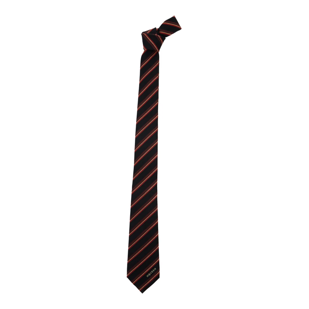 Alexander mcqueen Gestreepte Wollen Stropdas Multicolor Man Multicolor Heren