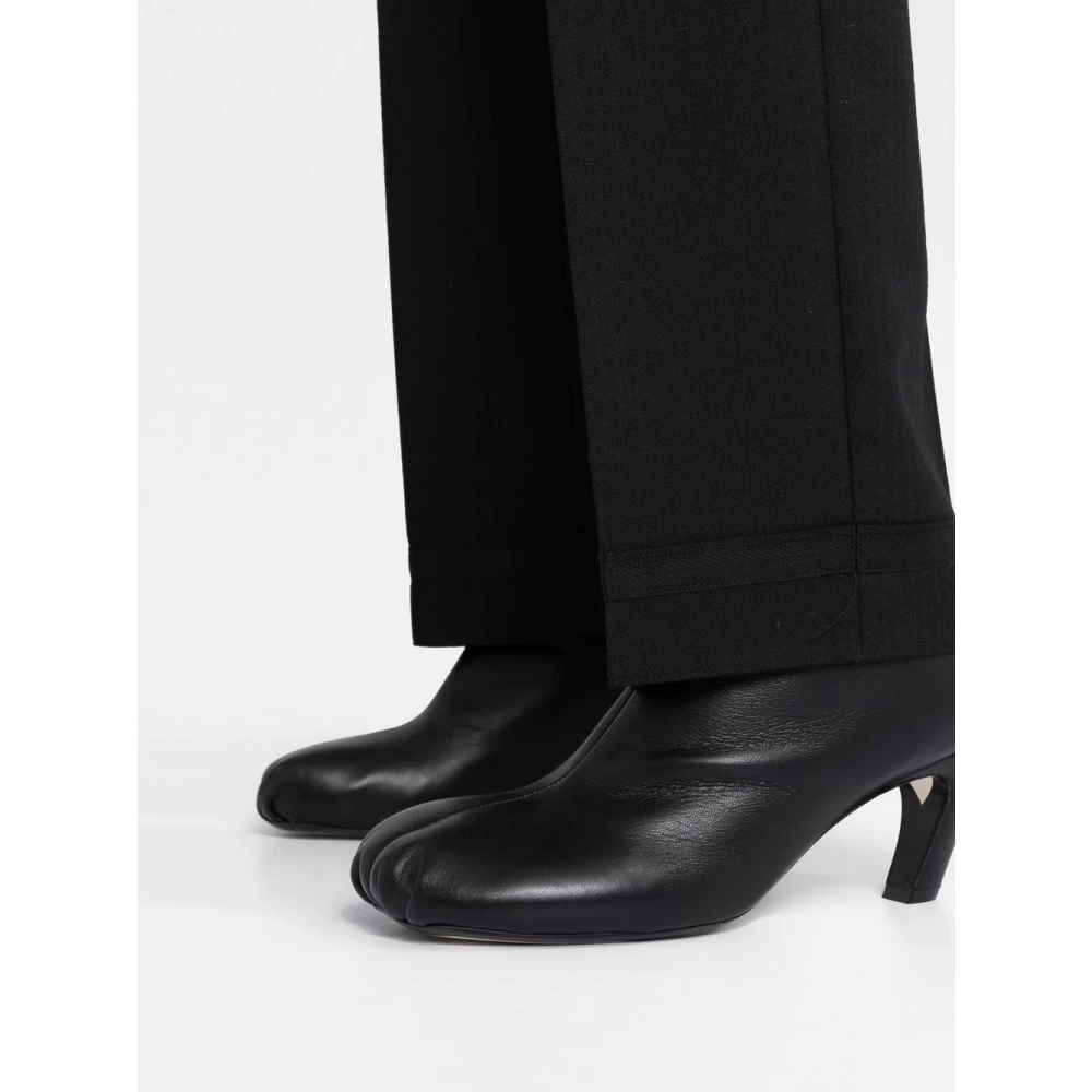 Maison Margiela Zwarte Geplooide Wollen Broek Black Dames