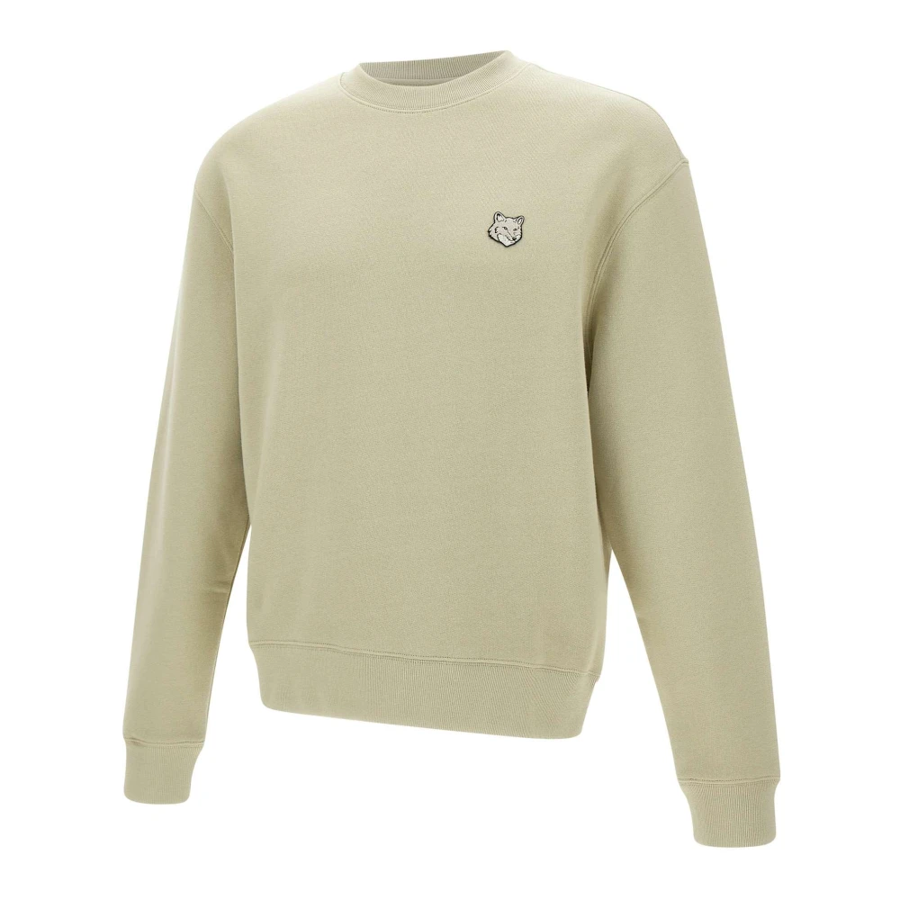 Maison Kitsuné Groene Katoenen Sweatshirt met Vos Logo Green Heren