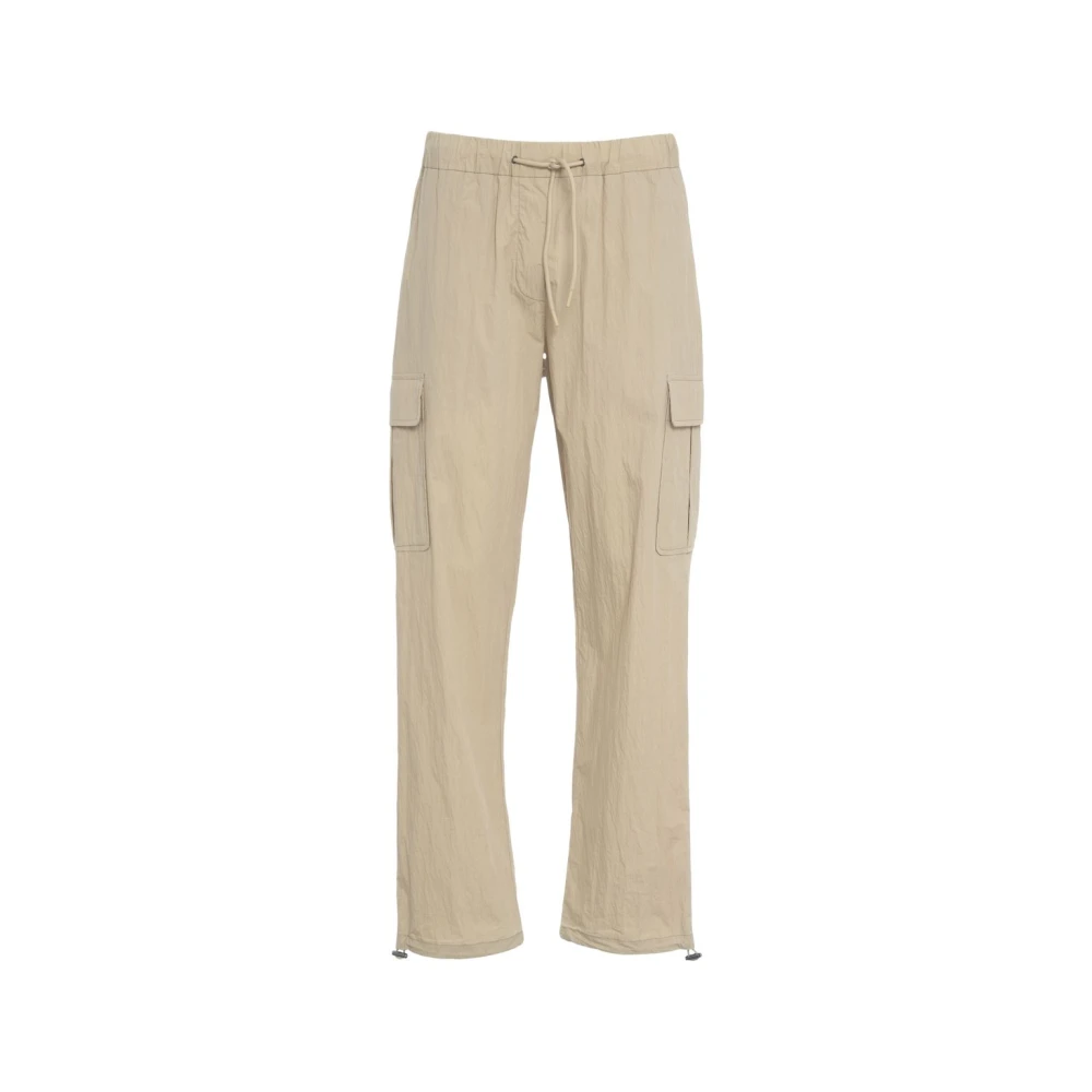 Add Grijze Cargo Broek Elastische Taille Zakken Gray Heren