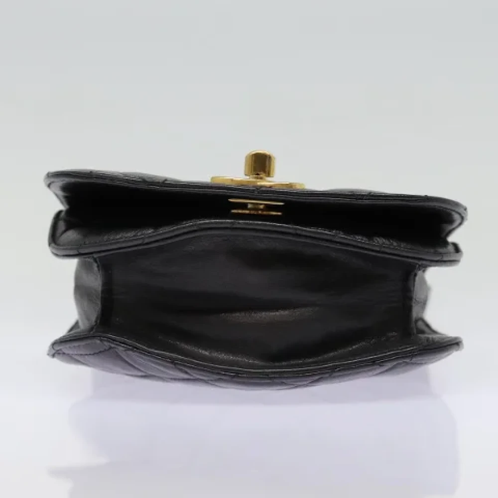 Chanel Vintage Pre-owned Leather crossbody-bags Black Dames
