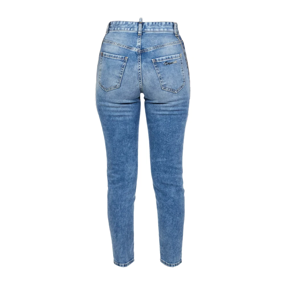 Dsquared2 Cropped Jeans met Charme Detail Blue Dames
