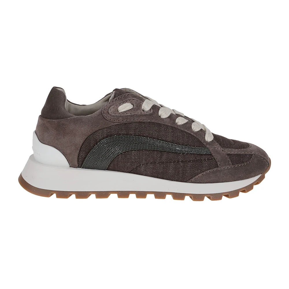 Brunello Cucinelli Nude & Neutrals Sneakers Luxe Stijl Dames Schoenen Bruin