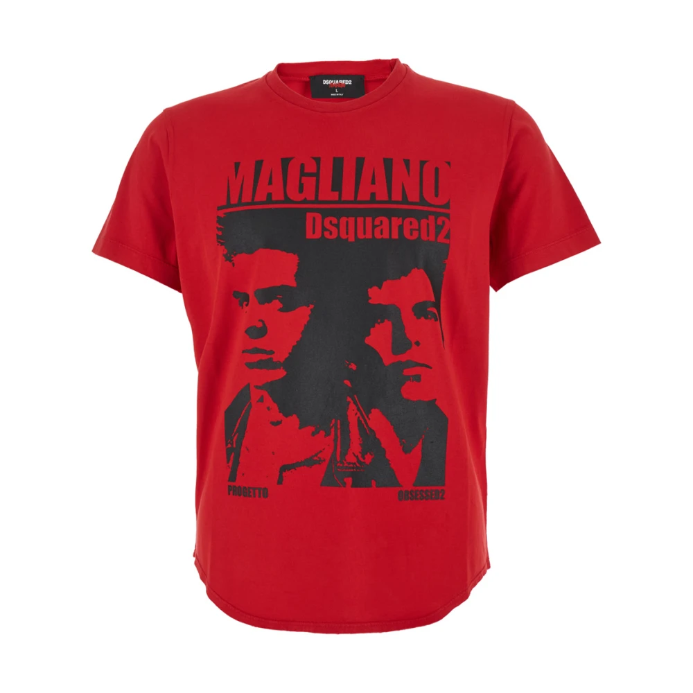 Dsquared2 Uomo Rosso Magliano X T-Shirt