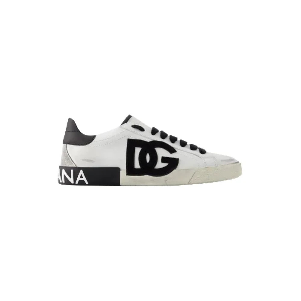 Dolce & Gabbana Leather sneakers Heren Schoenen Wit