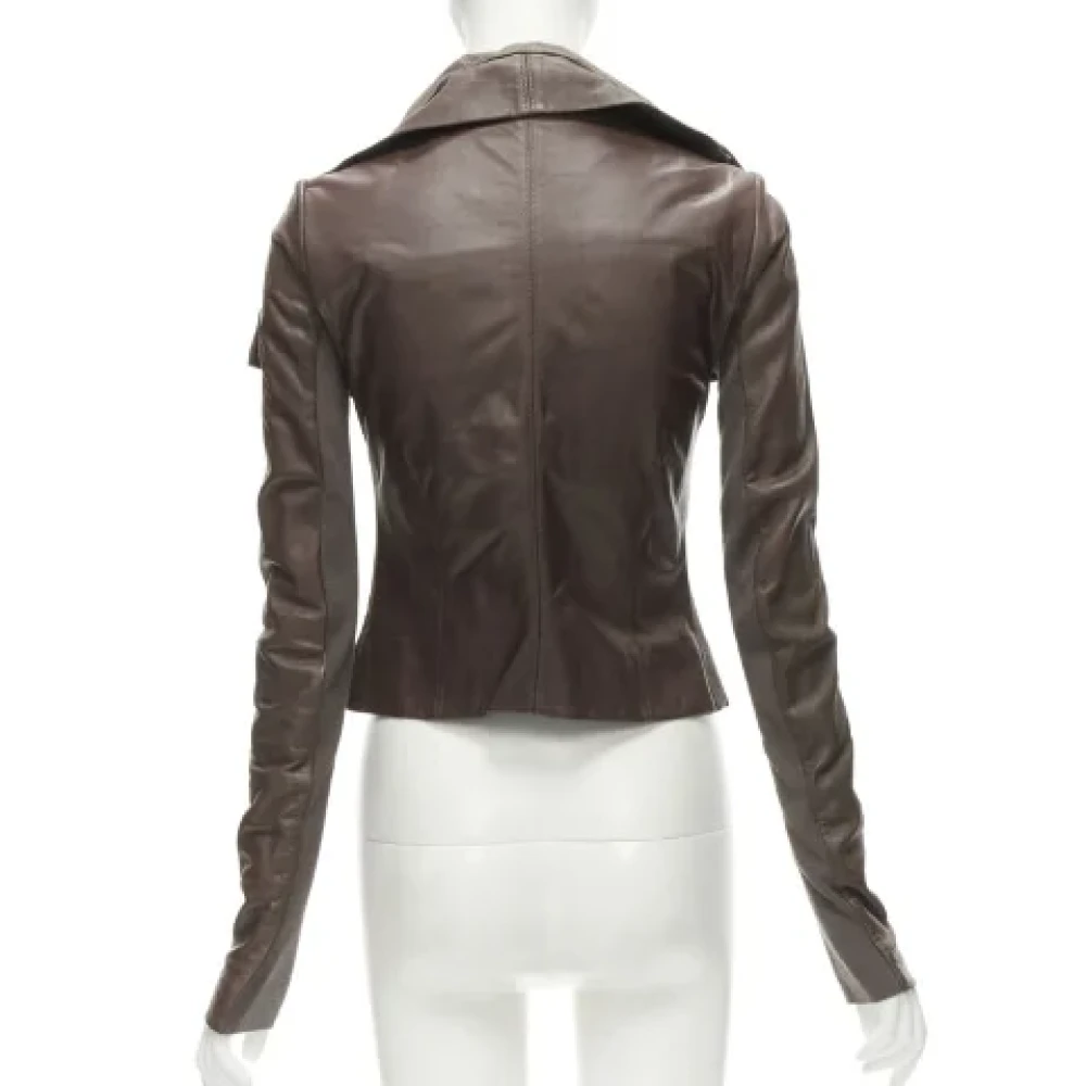 Rick Owens Pre-owned Leather outerwear Brown Dames