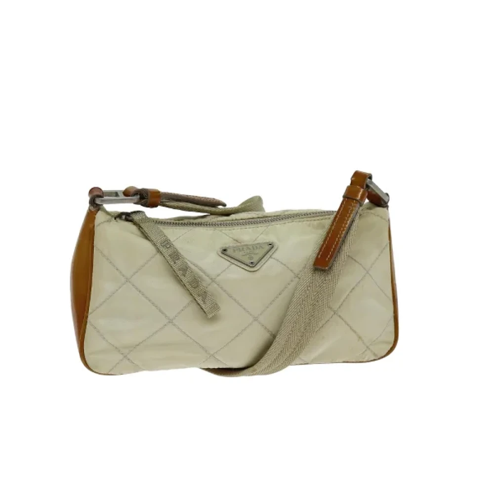 Prada Vintage Pre-owned Nylon prada-bags Beige Dames