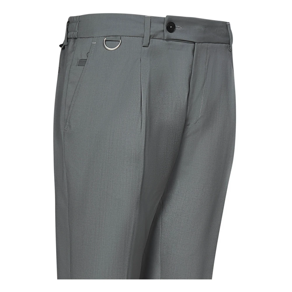 Low Brand Grijze Wol Wortel Fit Broek Gray Heren