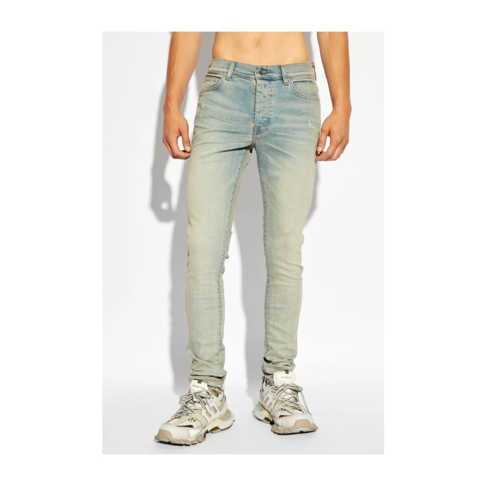 Amiri Skinny Jeans met Verbleekt Effect Blue Heren