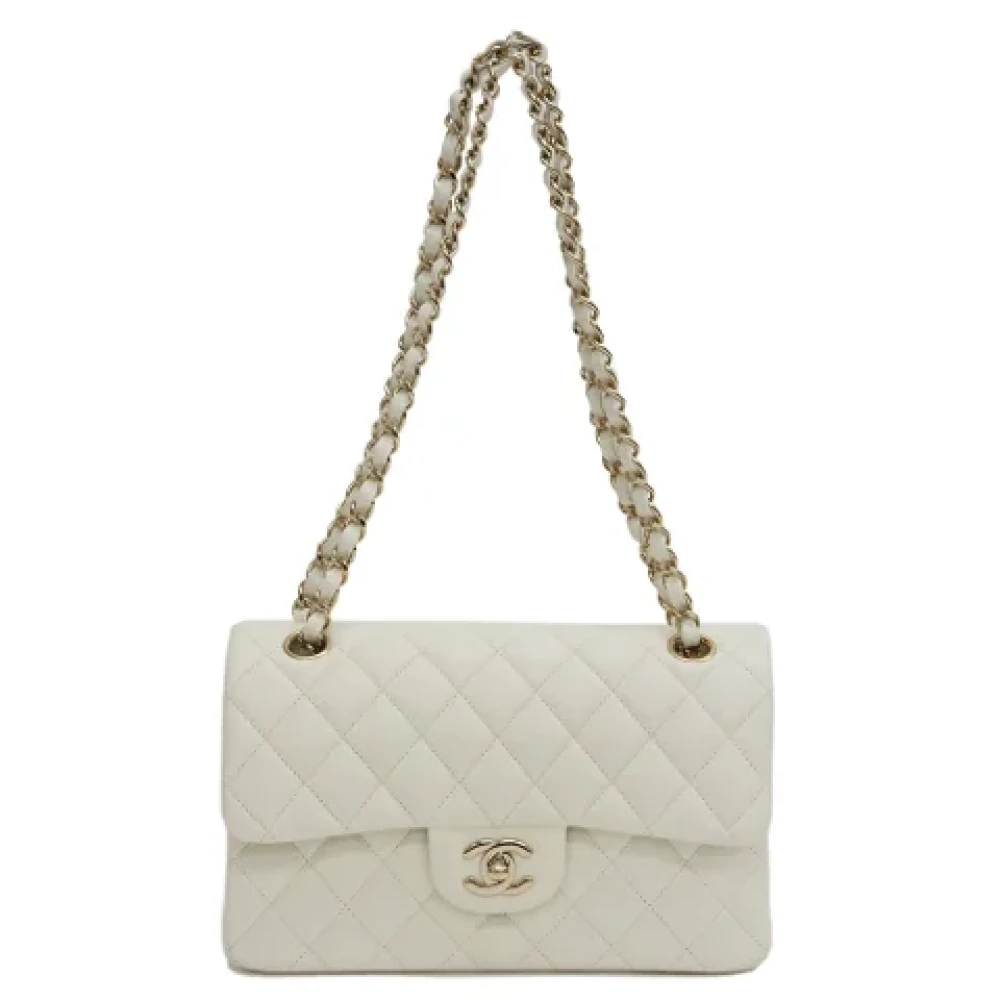 Chanel Vintage Tweedehands Wit Leren Chanel Flap Tas White Dames Kledingwinkel