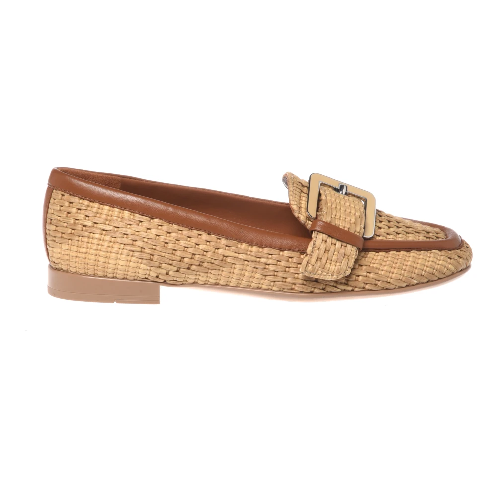 Baldinini Women's Brown Raffia Loafer - Loafers - 7 Uk - Shoes