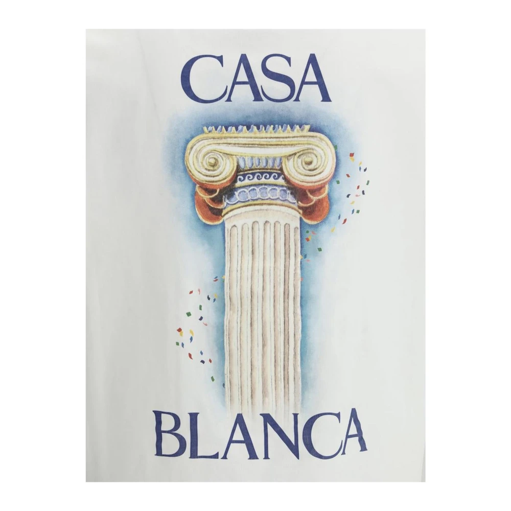 Casablanca Monogram Print Katoenen T-shirt White Heren
