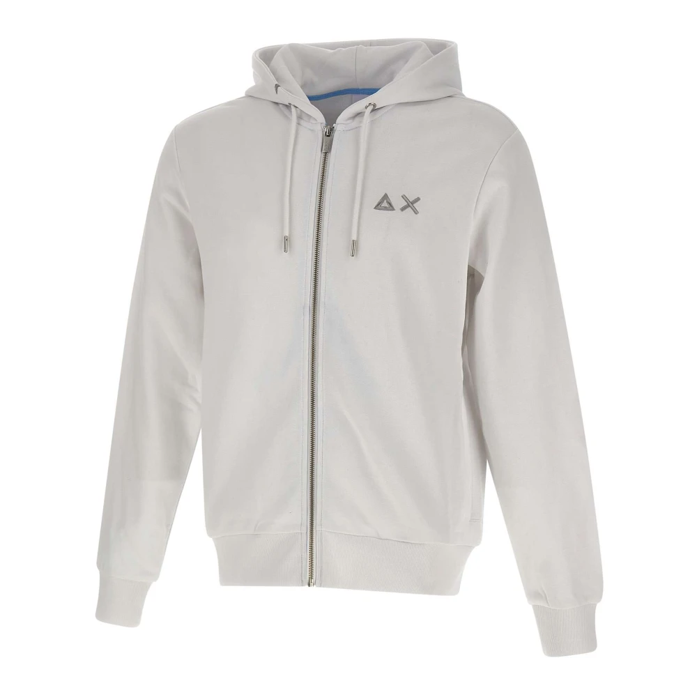 Sun68 Heren Katoenen Sweatshirt Wit & Lichtblauw White Heren