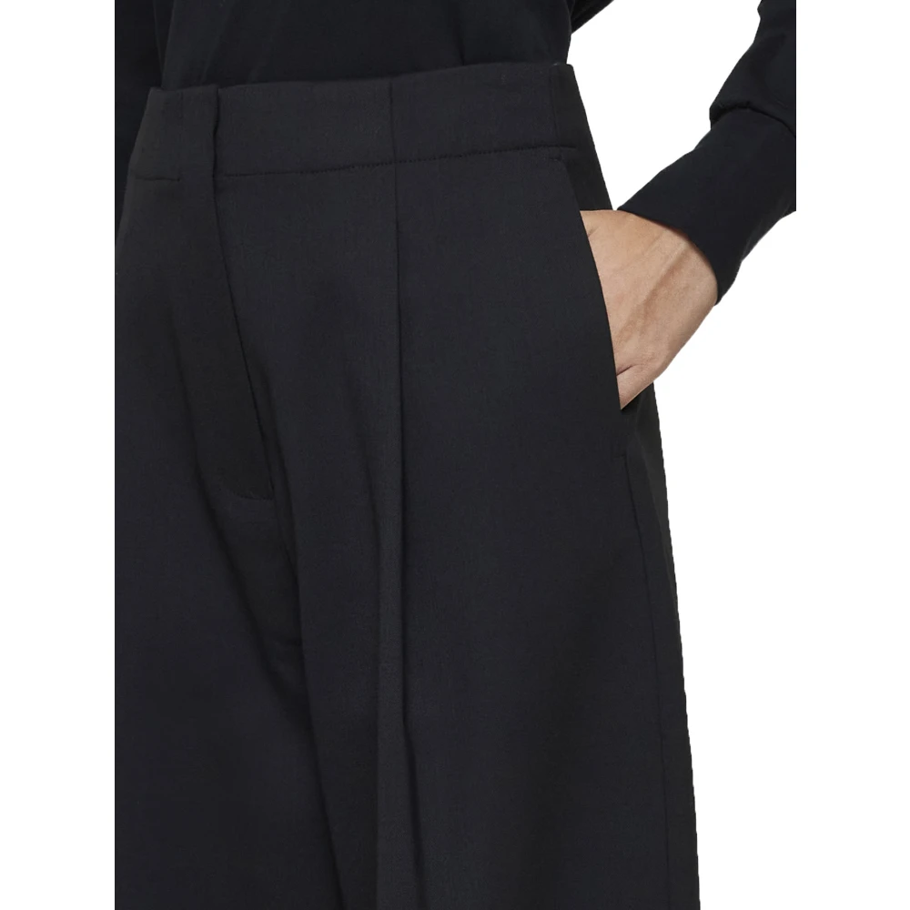 Studio Nicholson Zwarte Wijde Broek met Plooien Black Dames