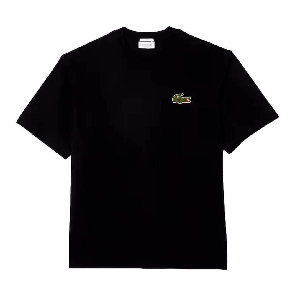 Lacoste Zwarte Krokodil Oversized Tee Black Heren