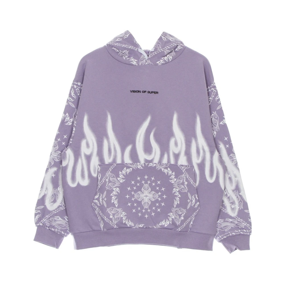 Vision OF Super Bandana Print Lichtgewicht Hoodie Lila Purple Heren