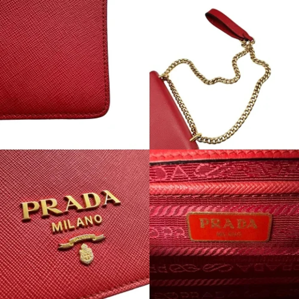 Prada Vintage Pre-owned Leather prada-bags Red Dames