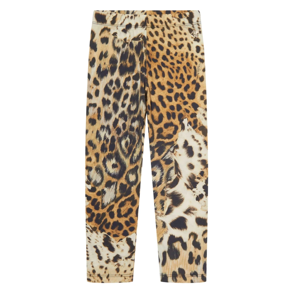 Roberto Cavalli Girls Multicolor Leggings,, Jaguar Print Leggings Size 6 Y