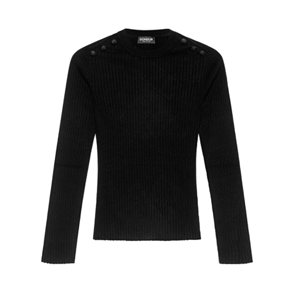 Dondup Women's Black Stylish Jumpers For A Chic Look - Round-Neck Knitwear - S - Knitwear