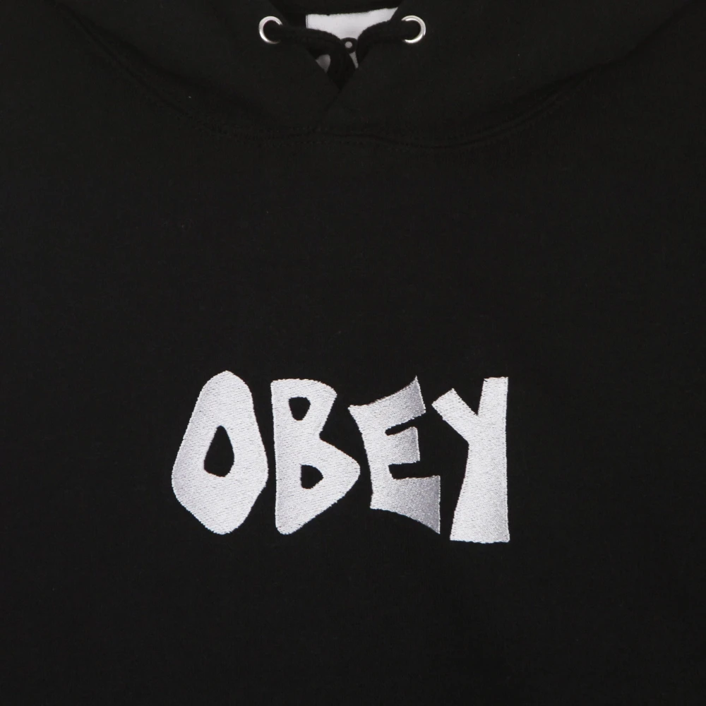 Obey Zwarte Fleece Hoodie met Kangoeroezak Black Heren