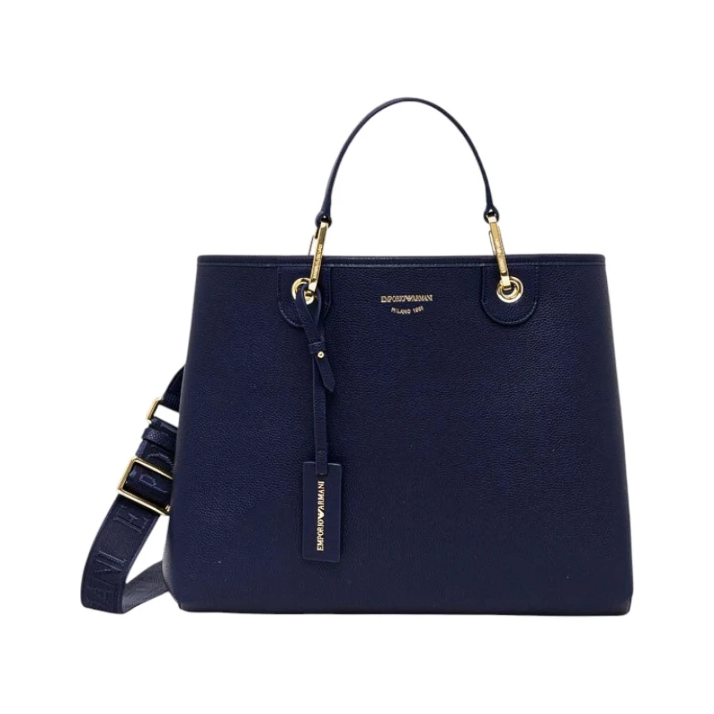 Emporio Armani Stijlvolle Leren Tas Blue Dames