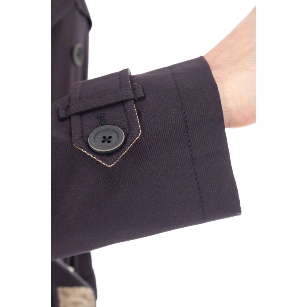 Herno Blauwe katoenen trenchcoat Blue Heren