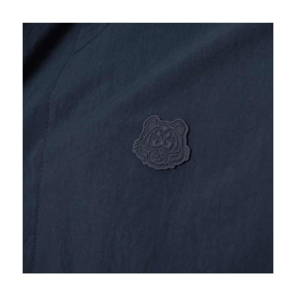 Kenzo Stijlvolle trenchcoat met capuchon Blue Heren
