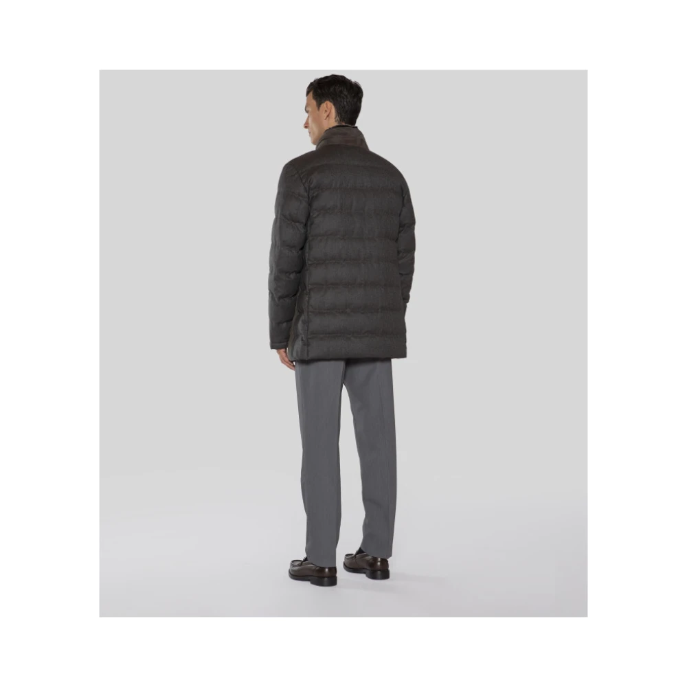 Gimo's Luxe Suède en Stoffen Jas Gray Heren
