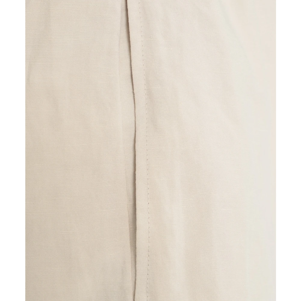 8pm Beige Linnen Blend High-Waisted Shorts Beige Dames