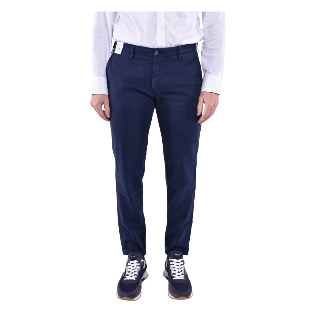 Re-Hash Slim Fit Chino met omslag Blue Heren