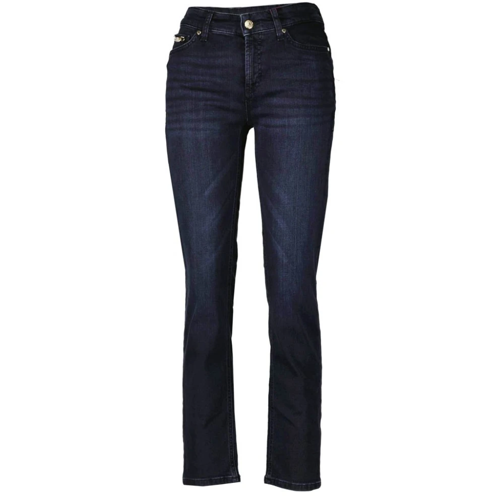 Cambio Trendiga Cropped Skinny Jeans Blue, Dam