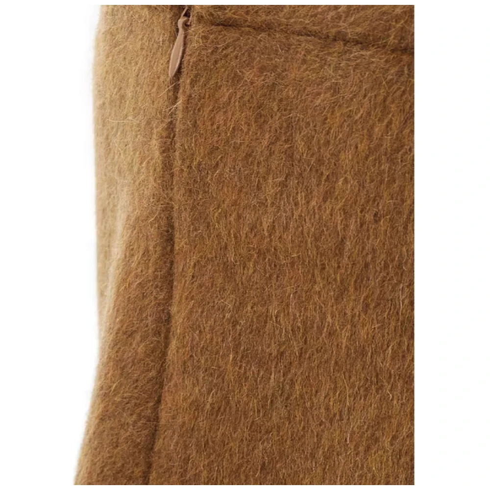 Bottega Veneta Elegante Wollen Midi Rok in Bruin Brown Dames